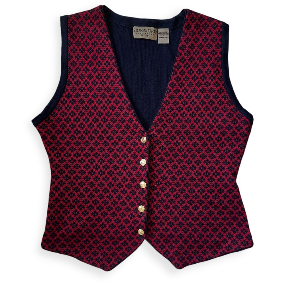 Vintage Signature Expressions Petite Cotton Knit Vest